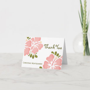 Pink Hibiscus Thank You Notes Cards