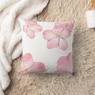 Pink hibiscus  throw pillow