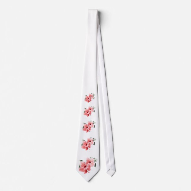 Pink Hibiscus Tie (Front)