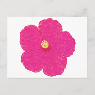 Pink Hibiscus Tropical Flower Postcard