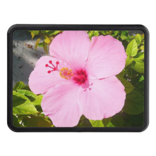 Pink Hibiscus Tropical Flower Trailer Hitch Cover