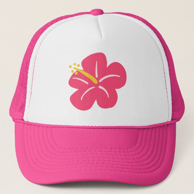 Pink Hibiscus Trucker Hat (Front)