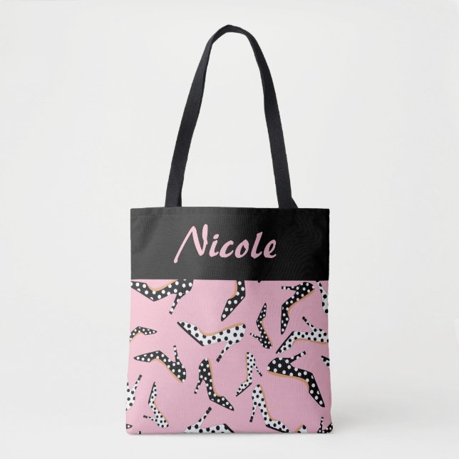 Pink High Heel Charm  Tote Bag (Front)