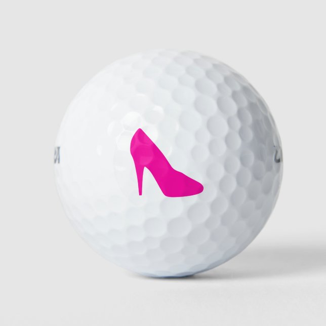 Pink High Heel Silhouette Golf Balls (Front)