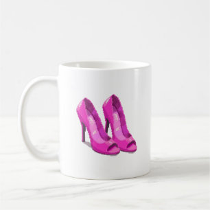 Pink High Heels 64-Bit Pixel Art Style Coffee Mug