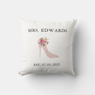 Pink High Heels Bridal Shower Throw Pillow