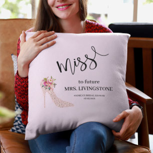 Pink High Heels Bridal Shower Throw Pillow