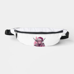 Pink Highland Cow Christmas Gifts Vintage Art_1 Fanny Pack