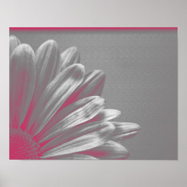 Pink Highlighted Flower Poster (Front)
