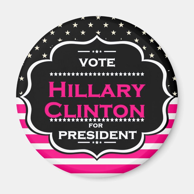 pink hillary clinton magnet (Front)