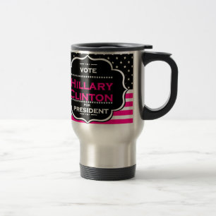 pink hillary clinton travel mug