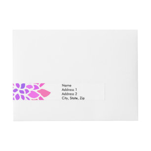 Pink Hippie Flower Retro Modern Wraparound Address Label