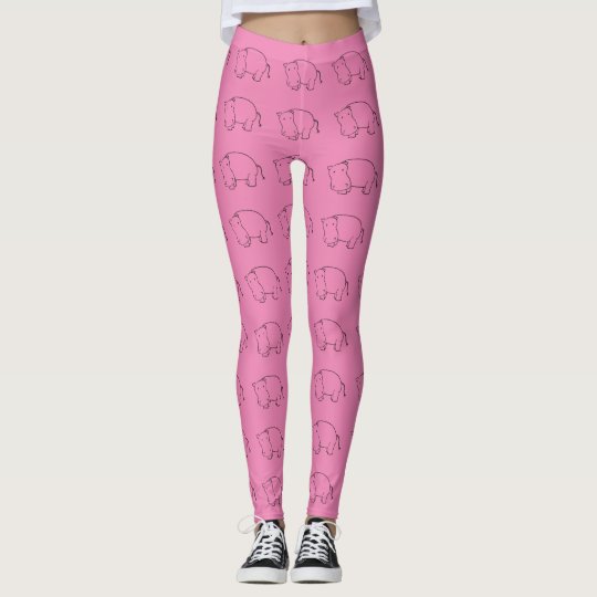 pink hippo leggings