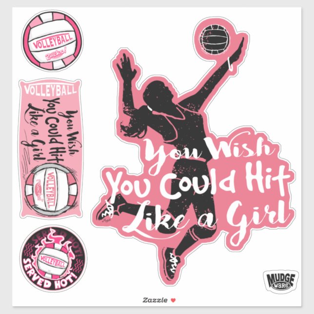 Pink Hit Like a Girl Volleyball (Sheet)
