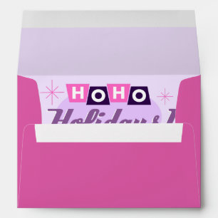 Pink Ho Ho Holidays Christmas Envelope