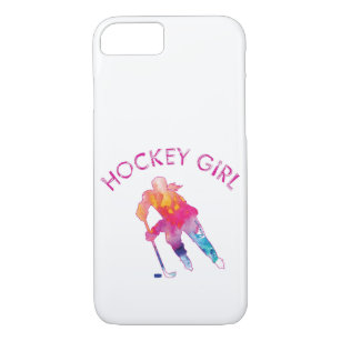 Pink Hockey Girl Player Watercolor Case-Mate iPhone Case