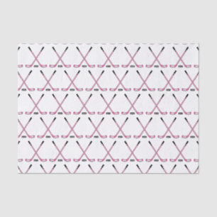 Pink Hockey Sticks and Puck Baby Girl Tissue Paper