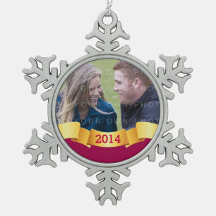 Pink Holiday Banner Photo Ornament