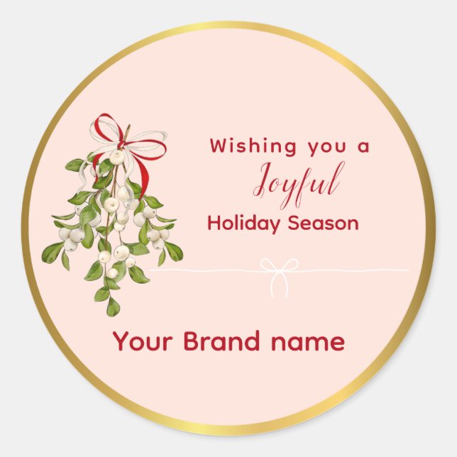 pink Holidays Corporate gift Classic Round Sticker (Front)