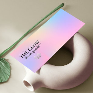 Pink Holographic Iridescent Esthetician   Mini Business Card