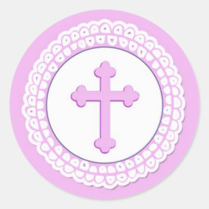 Pink Holy Cross Sticker
