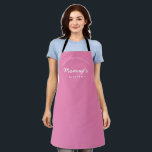 Pink Homemade with Love Mommy's Kitchen Apron<br><div class="desc">Let's get baking. This customizable apron is perfect for "mommy" (change the word Mommy's to Mama's, Mom's, Ma's etc.) Seen here in pink. Stylish typography style treatment. Encourage her with this special gift. Perfect for baking those holiday Christmas cookies, cooking delicious meals. Featuring the words "Homemade with love" for a...</div>