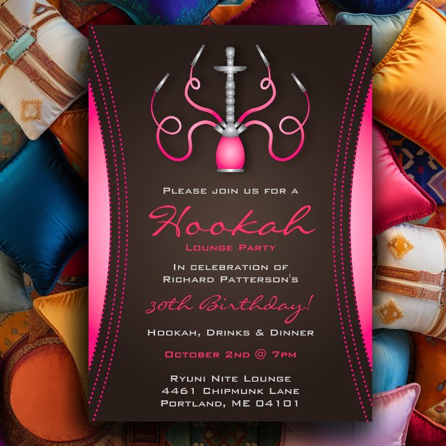 Pink Hookah Party Invitation (Pink Hookah Party Invitation
)