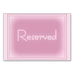 Pink Horizontal 3.5" x 5" Reserved Table Number