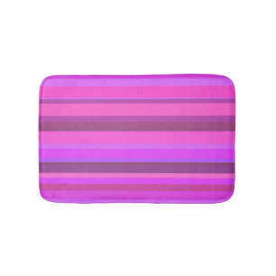 Pink horizontal stripes bath mat