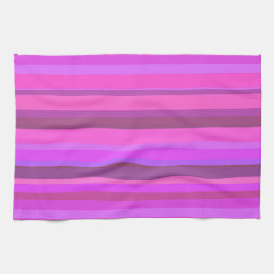 Pink horizontal stripes kitchen towel