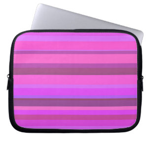 Pink horizontal stripes laptop sleeve