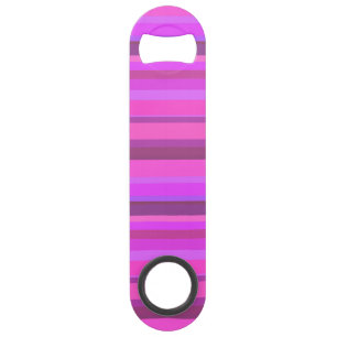 Pink horizontal stripes speed bottle opener