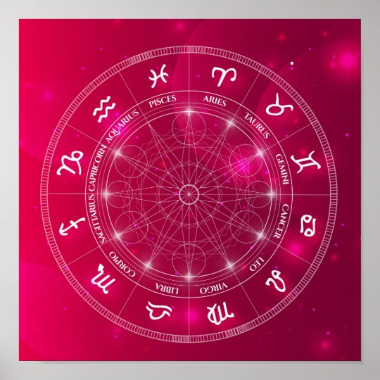 Pink Horoscope Astrology wheel chart | Zazzle.ca