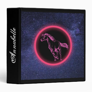 Pink Horse Galaxy Binder