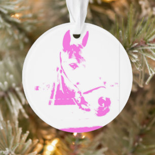 Pink Horse Name Photo Art Keepsake Barn Ornament
