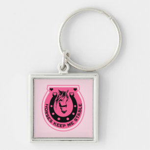 Pink Horseback Rider Keychain
