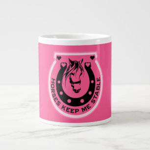 Pink Horseback Rider Large Coffee Mug