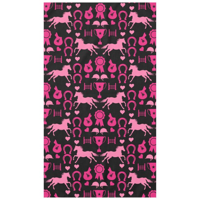 Pink Horseback Riding  Tablecloth (Front)
