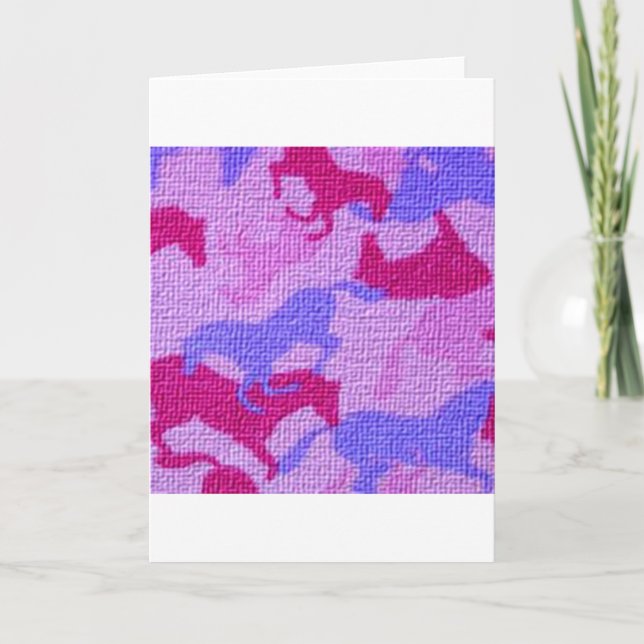 Pink Horses Canvas Card (Front)