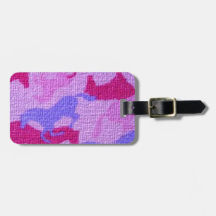 Pink Horses Canvas Luggage Tag