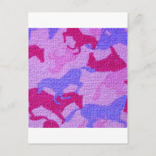 Pink Horses Canvas Postcard