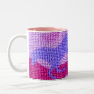 Pink Horses Canvas Two-Tone Coffee Mug