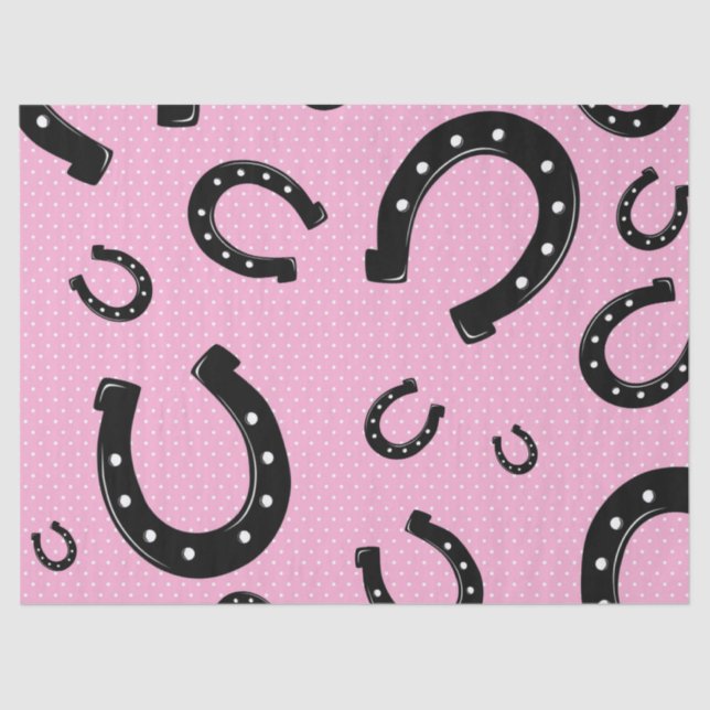 Pink Horseshoe Design Tissue Paper (Front)