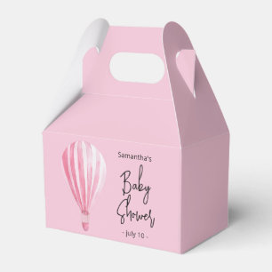 Pink hot air balloon Baby shower Favor Box