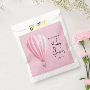 Pink hot air balloon Baby shower Favour Bag