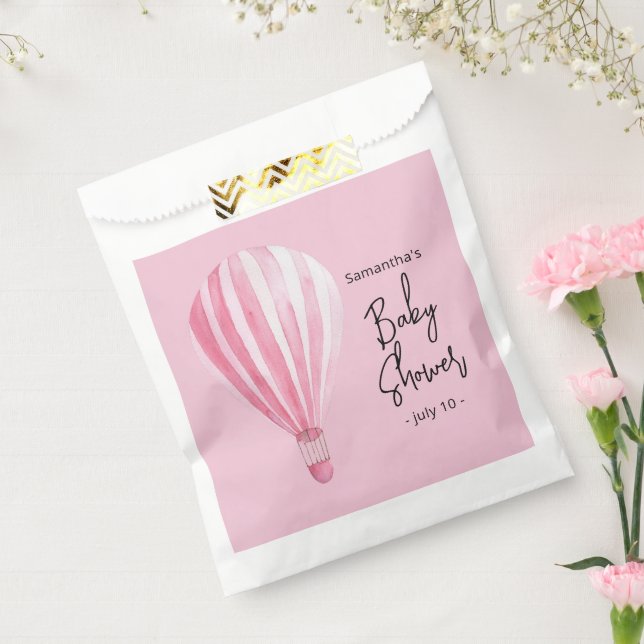 Pink hot air balloon Baby shower Favour Bag (Sealed)
