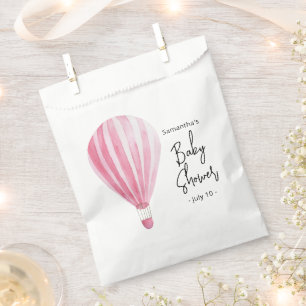 Pink hot air balloon Baby shower Favour Bag