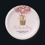 Pink Hot Air Balloon Up and Away Baby Shower Paper Plate<br><div class="desc">Make your Hot Air Balloon baby shower extra special with these delightful round paper plates! Sturdy yet stylish,  these plates are perfect for serving delicious bites while complementing your theme in the most adorable way. BS247</div>