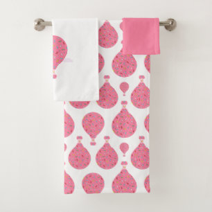Pink Hot Air Balloons Bath Towel Set