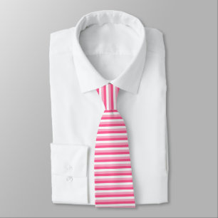 Pink, Hot Pink, and White Stripes Tie